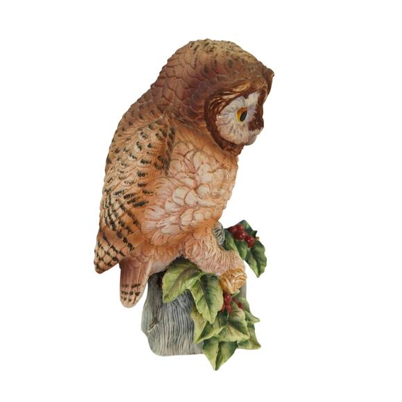 Vintage Porcelain Andrea by Sadek Elf Owl on Branch - Picture 5 of 8